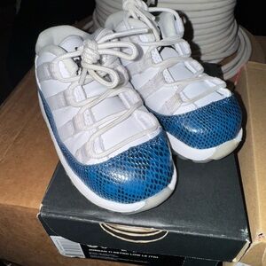 Jordan 11 Kids Blue and White Sneakers - Size 6C